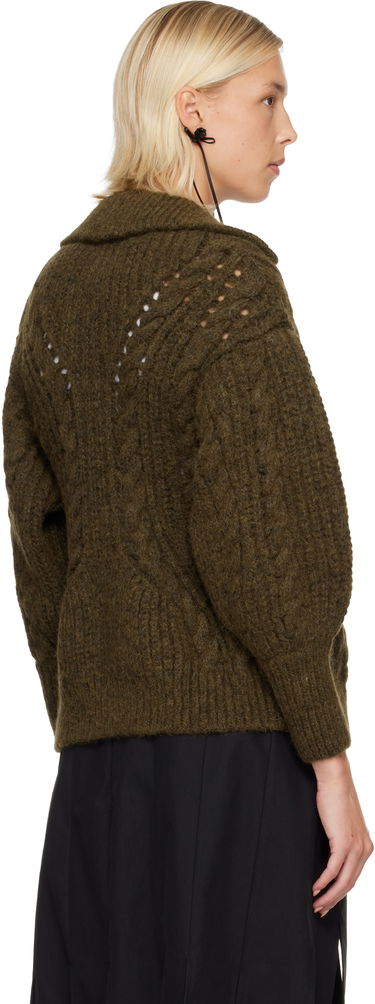 Sweater Simone Rocha Simone Rocha Sculpted Chunky Knit Chain Detail Cardigan Grön | MZMK1E 0665, 2