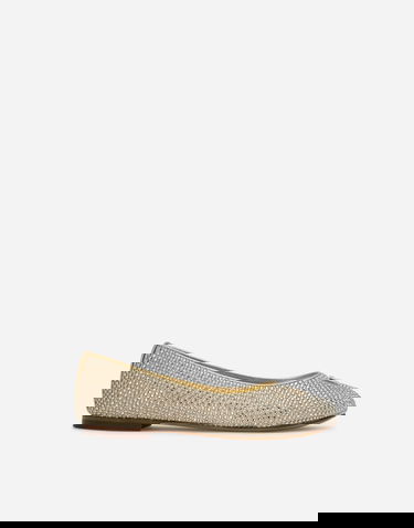 Sneakers och skor Dolce & Gabbana Satin Dg Logo Ballet Flats With Fusible Rhinestones (24-38) Metallisk | D10510B9O8280997, 0