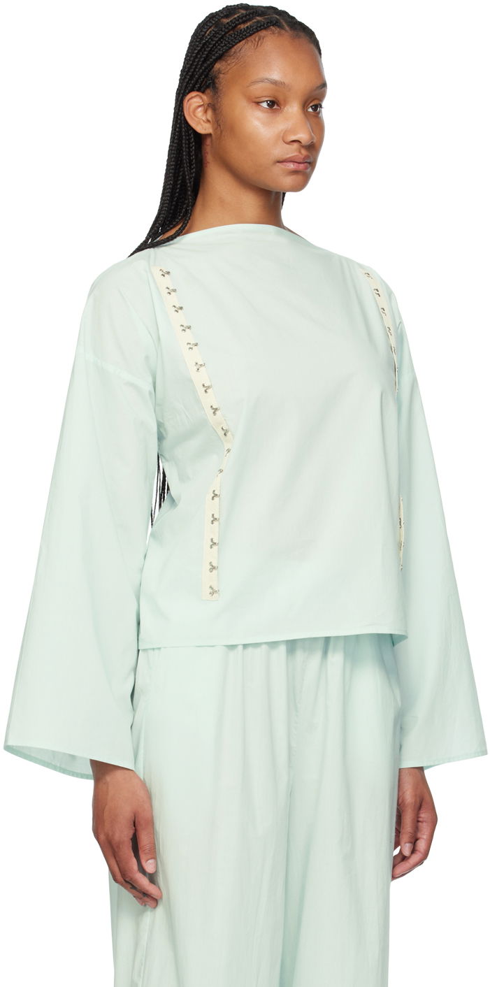 T-shirt Baserange Long Sleeve Blouse With Wide Neckline Grön | TOVI-CO-SU24, 1