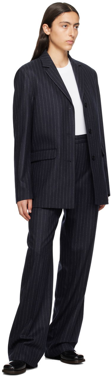 Byxor Loulou de Saison Loulou de Saison Amoya Pinstriped Trousers Mörkblå | AMOYA, 3