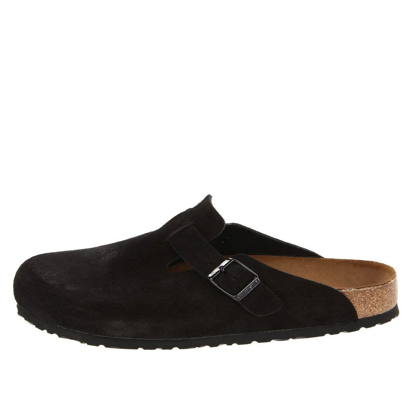 Sneakers och skor Birkenstock Boston Soft Footbed Suede Narrow Fit Sandals Svart | 0660473