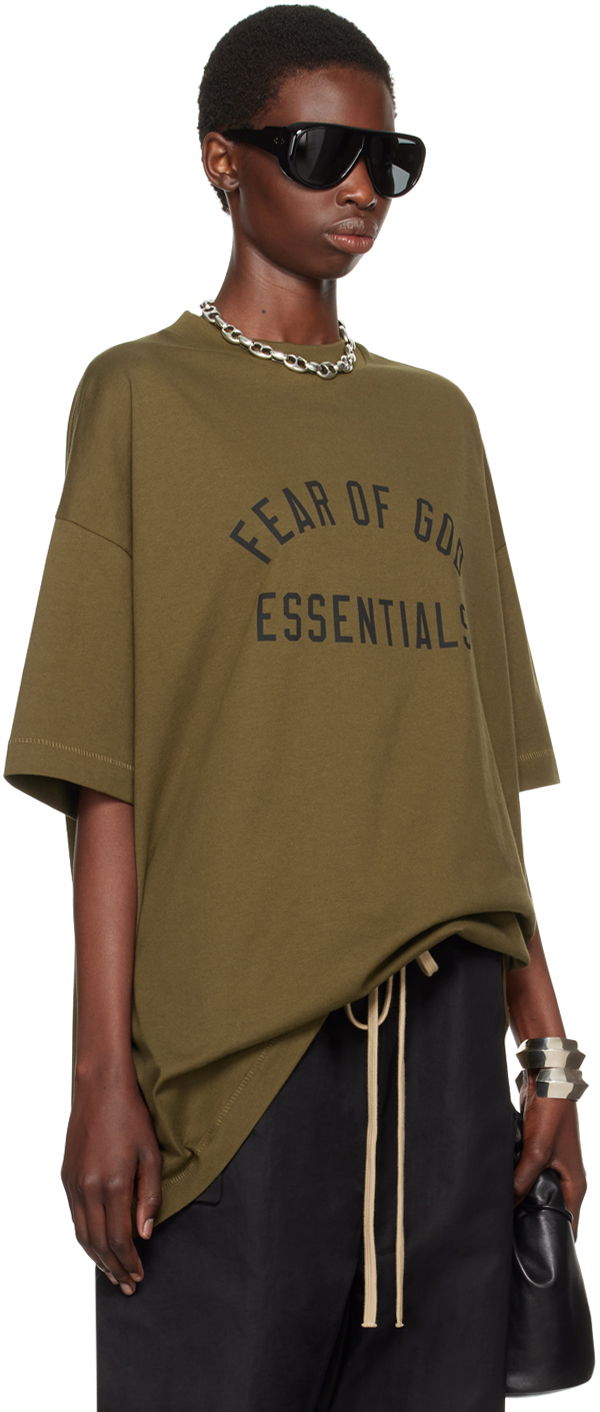 T-shirt Fear of God Fear of God Essentials Crewneck T-Shirt Grön | 125BT244194F, 1