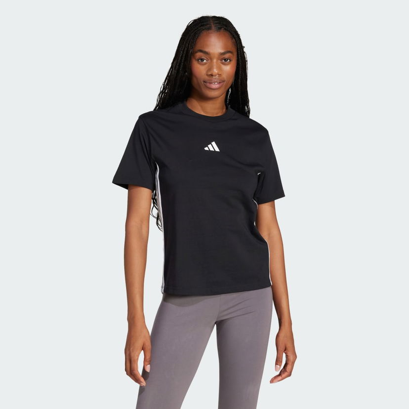 T-shirt adidas Performance Cotton T-Shirt With 3 Stripes Svart | JD0846