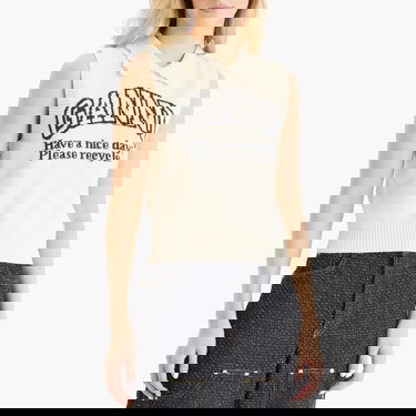 Sweater GANNI GANNI Graphic Wool Mix Collar Vest Vit | K2463-135, 2