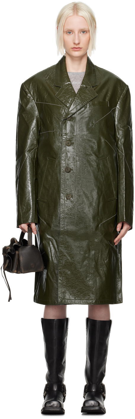Rockar Andersson Bell Green Mauer Faux-Leather Coat Grön | awa637m