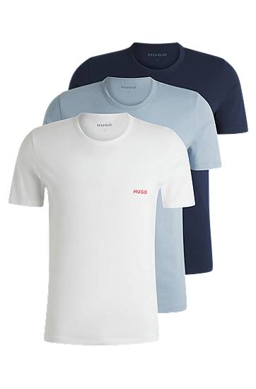 T-shirt BOSS Three-Pack of Cotton Jersey T-Shirts Mörkblå | 50532811, 0