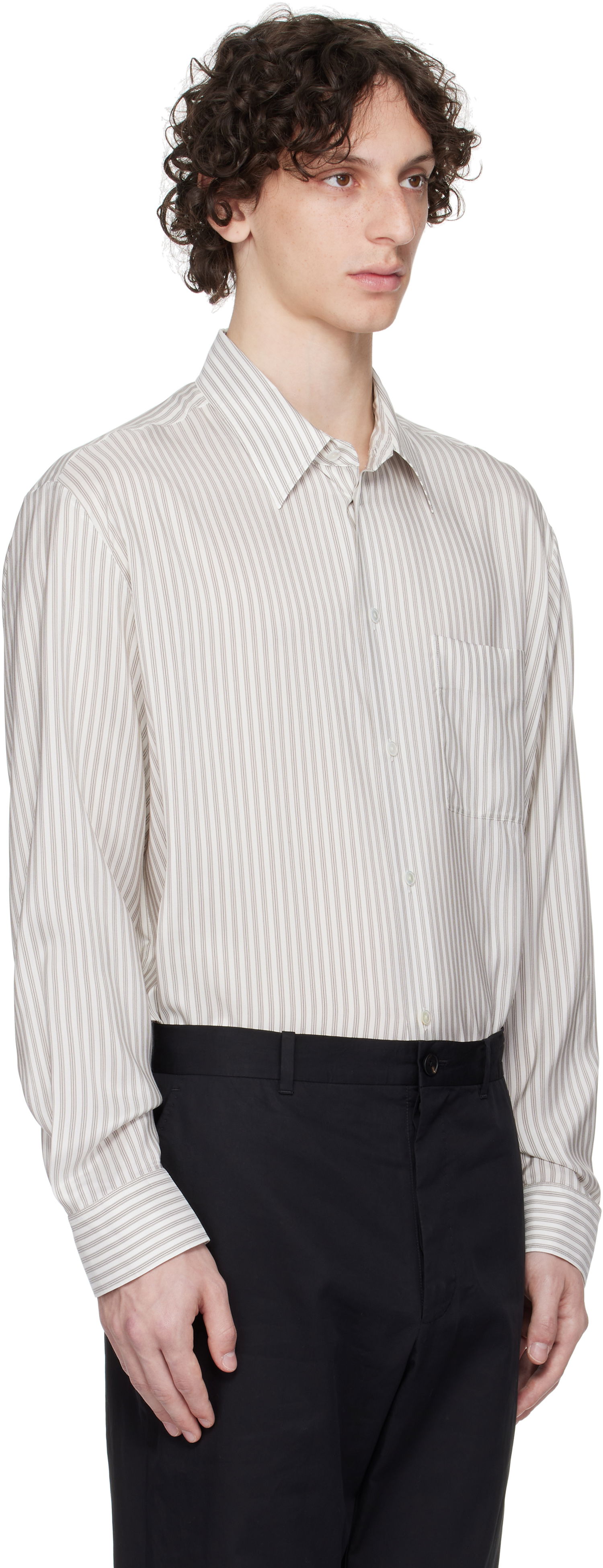 Skjorta The Row The Row Striped Shirt Vit | 944-W3844, 1