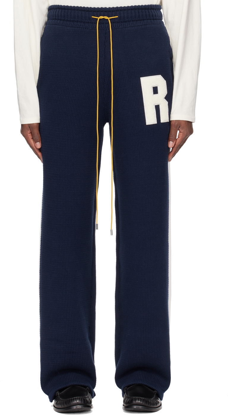 Träningsbyxor Rhude Knit Lightning Trousers Mörkblå | RHPS24PA09504364