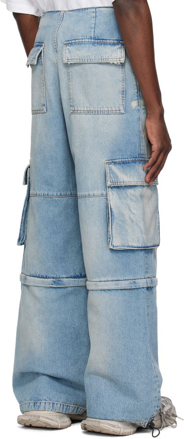 Cargo byxor We11done We11done Faded Denim Zip-off Cargo Pants Blå | WD-DP0-25-393-M-SK, 2