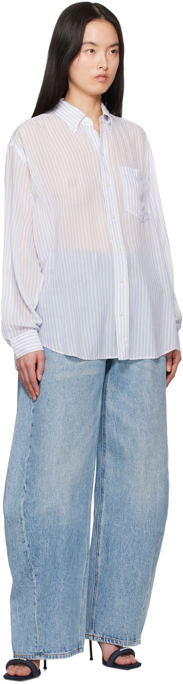 Skjorta Alexander Wang Alexander Wang Oversize Silk Chiffon Shirt Vit | 1WC2251012, 3