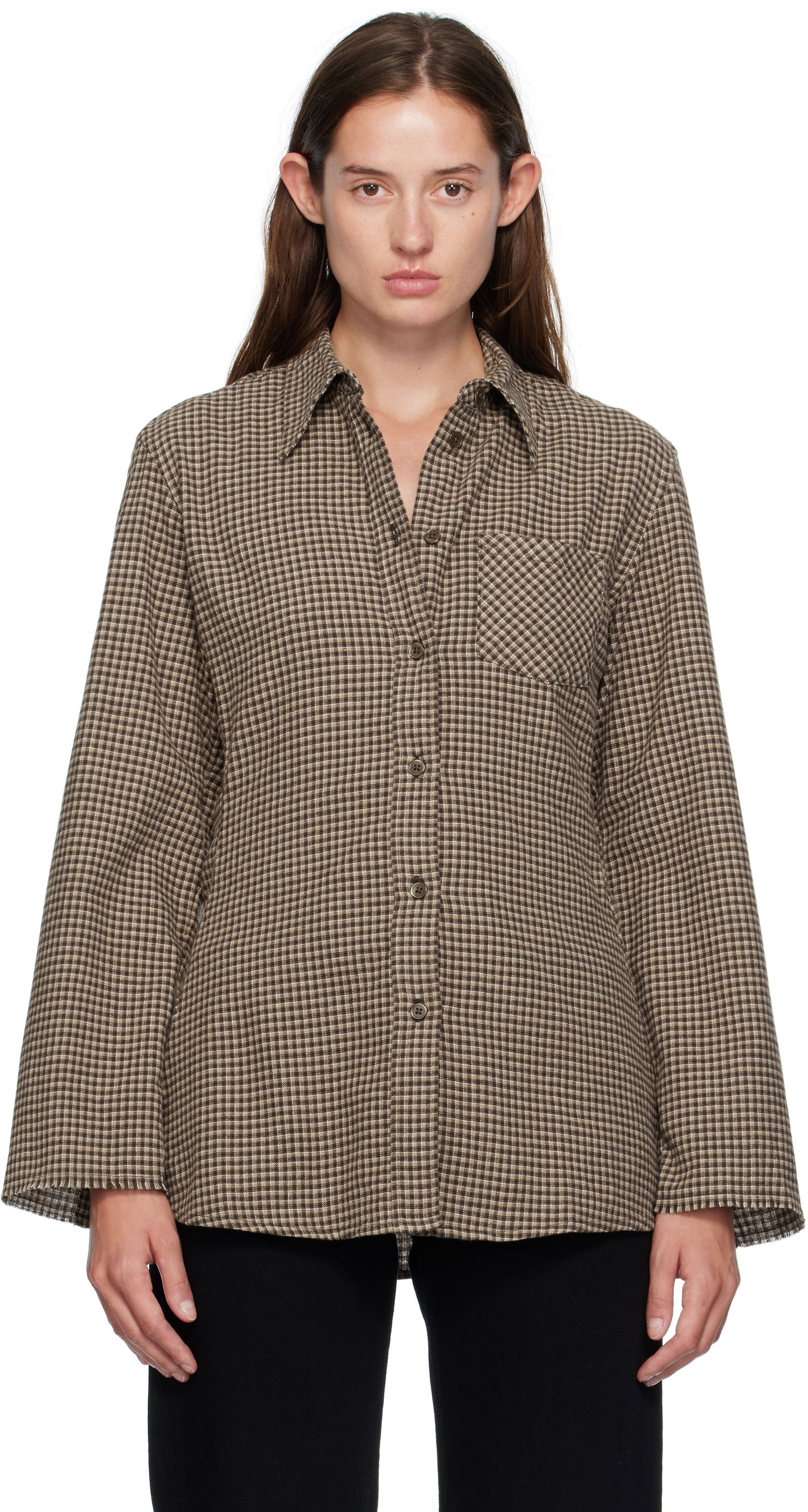 Skjorta OUR LEGACY Our Legacy Daisy Check Button-Down Shirt Brun | W4252DE, 0
