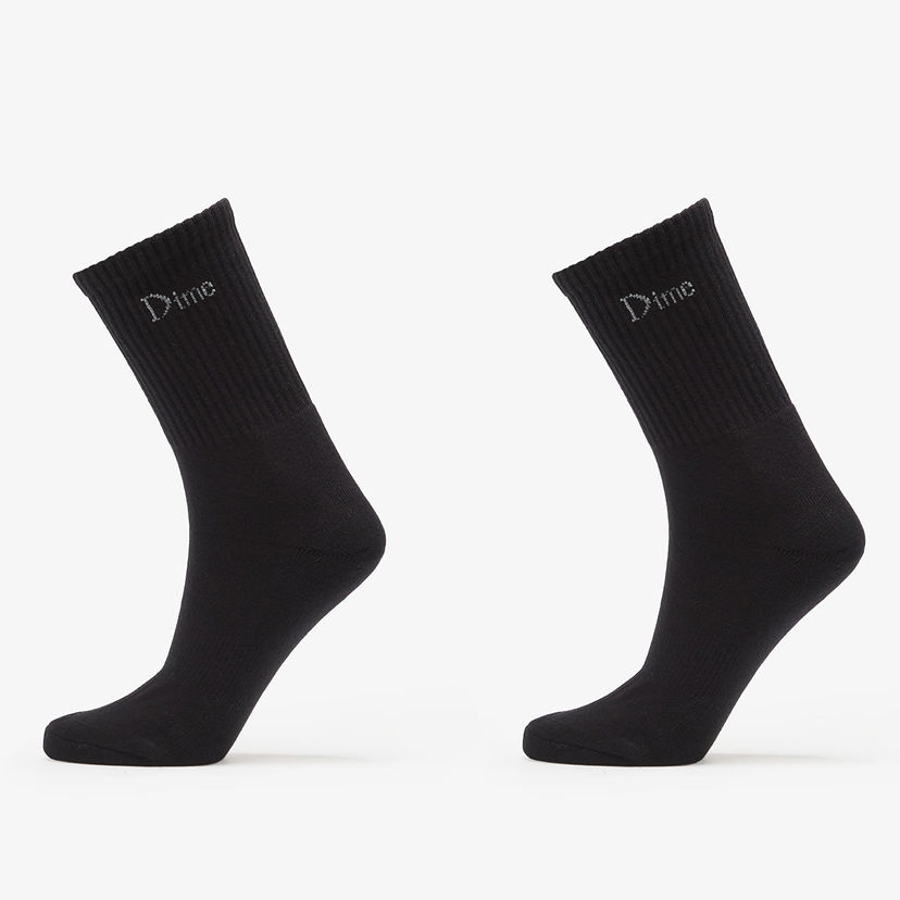 Strumpor Dime Dime Classic Long Socks (2 Pack) Svart | DIMEFA2539BLK
