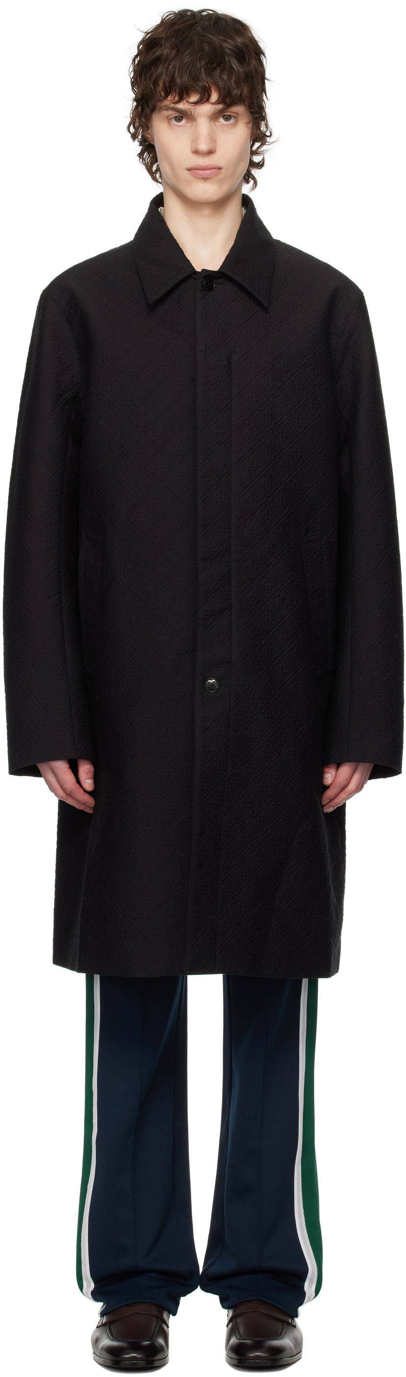 Regnrock Casablanca Casablanca Jacquard Car Coat Svart | MPS25-OT-163-01