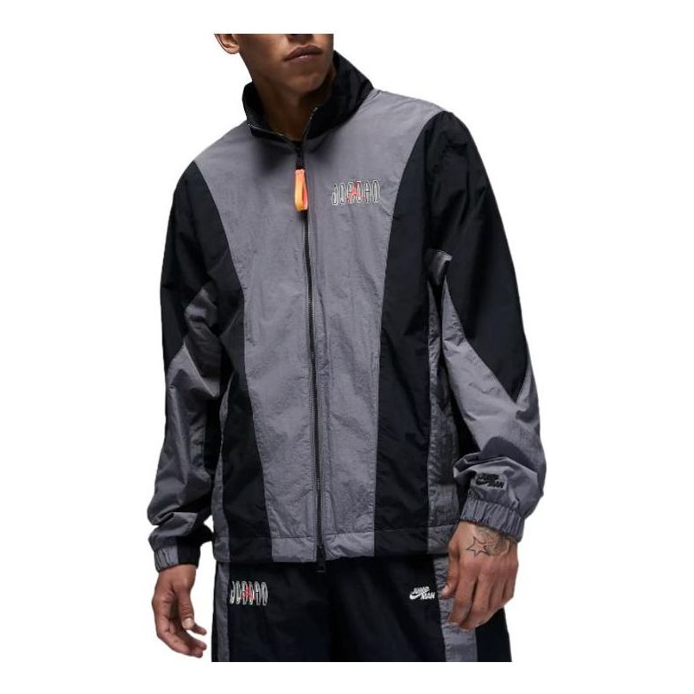 Vindjacka Jordan Colorblock Embroidered Zipper Jacket Svart | DQ8034-014, 0