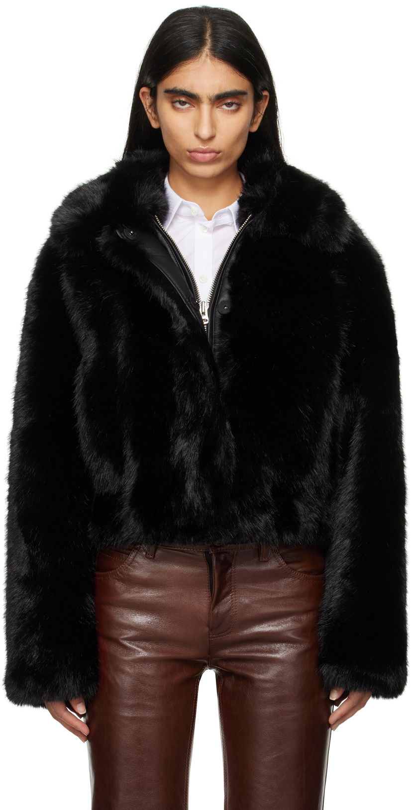 Bomberjacka STAND STUDIO Faux-Fur Jacket Svart | 66354-9155