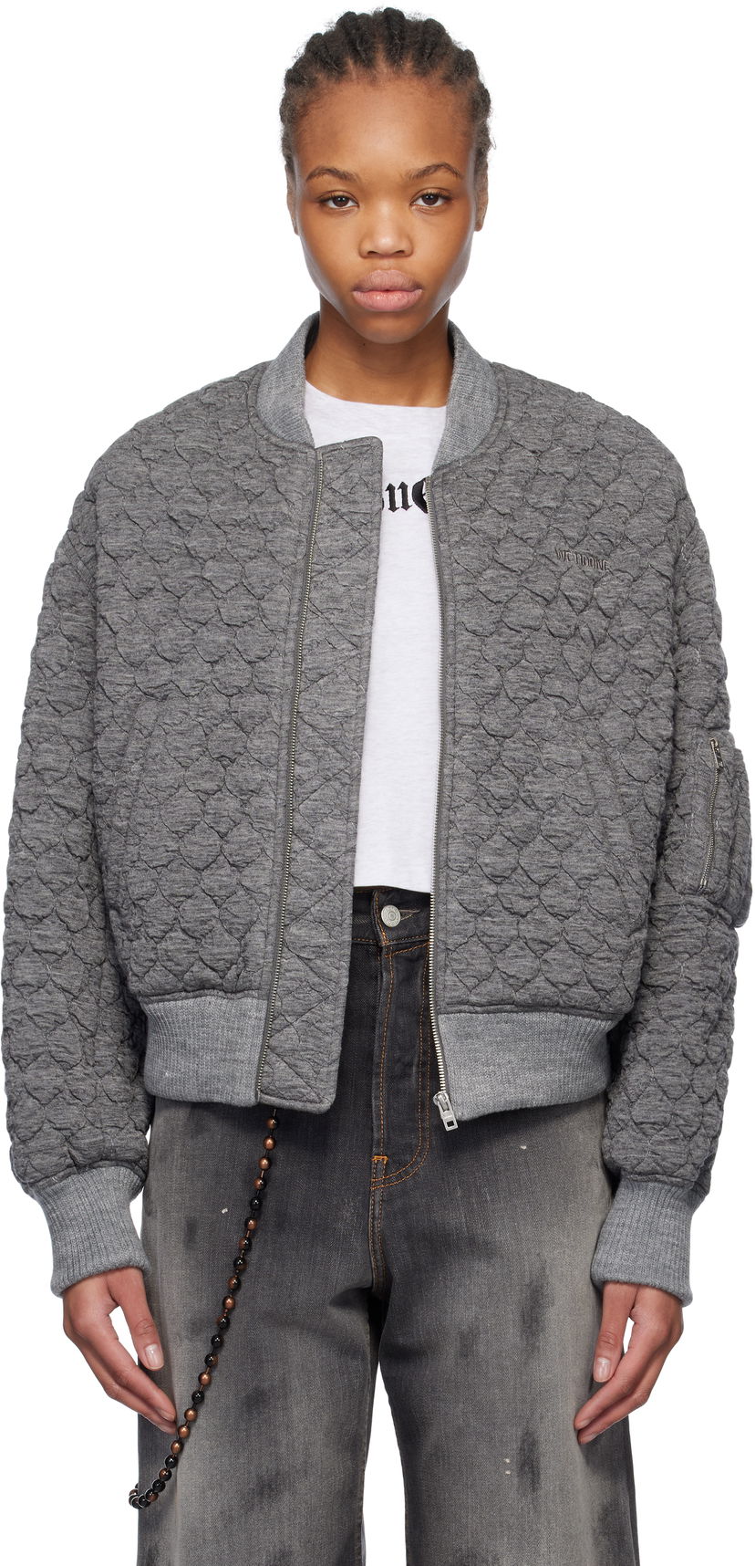 Bomberjacka We11done We11done Quilted Bomber Jacket Grå | WD-JP0-25-070-W-MG