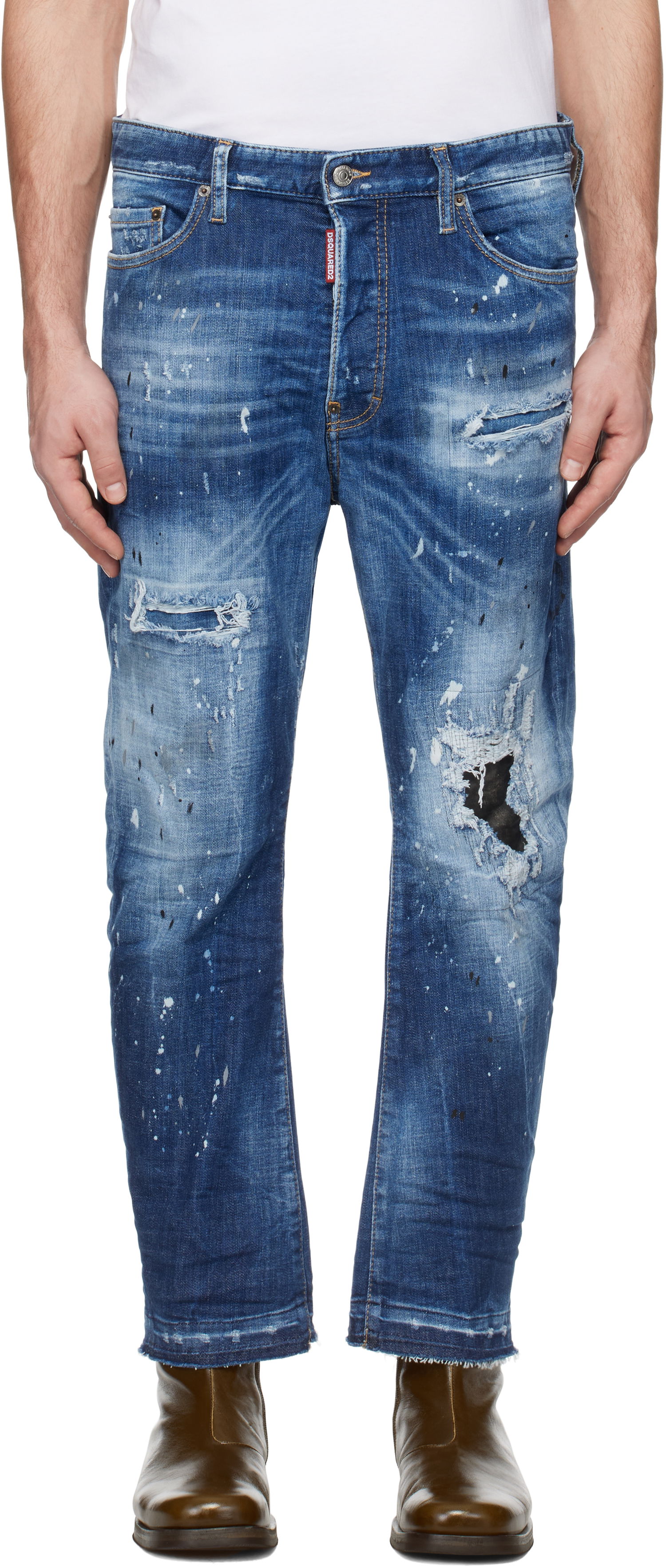 Jeans DSQUARED2 Dsquared2 Medium Ripped Wash Bro Jeans Blå | S74LB1634_S30872, 0