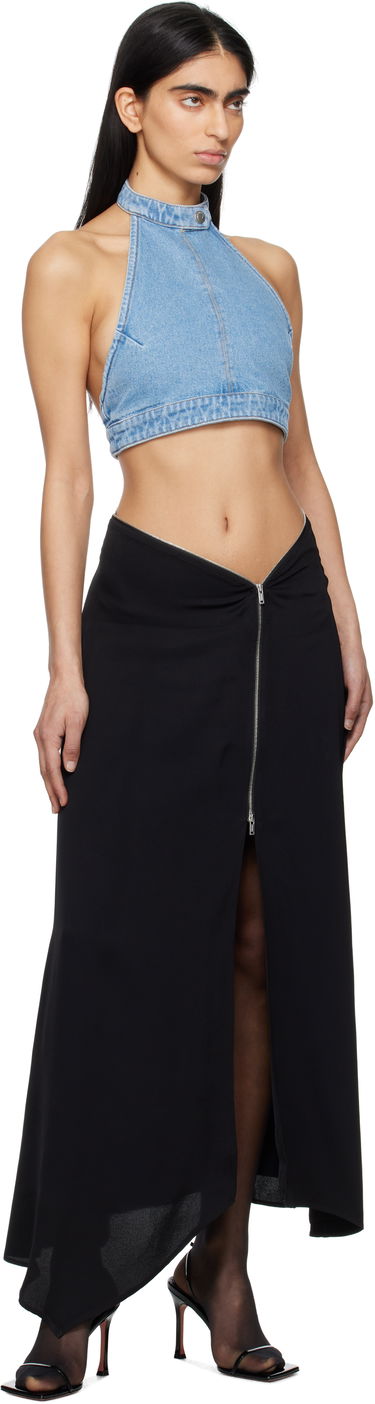 Kjol Nanushka Nanushka Zella Maxi Asymmetrical Zip Skirt Svart | NW25RSSK19299, 3