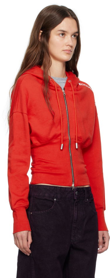 Sweatshirt Eckhaus Latta Eckhaus Latta Snatched Zip-Up Hoodie Röd | 4000-EL-PF25-R -, 1