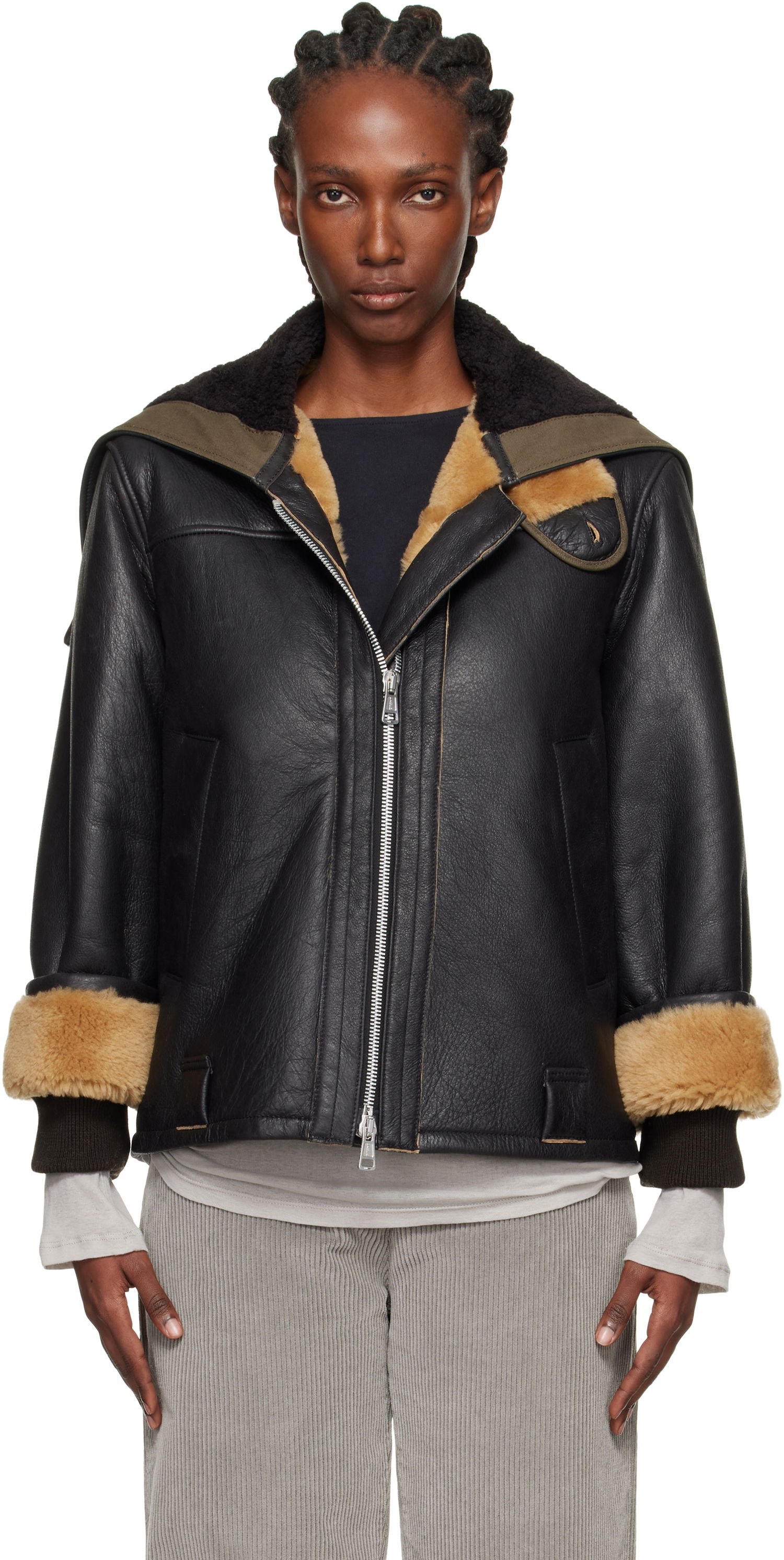 Jacka OUR LEGACY Our Legacy Blizzard Shearling Leather Jacket Svart | W4259BN, 0