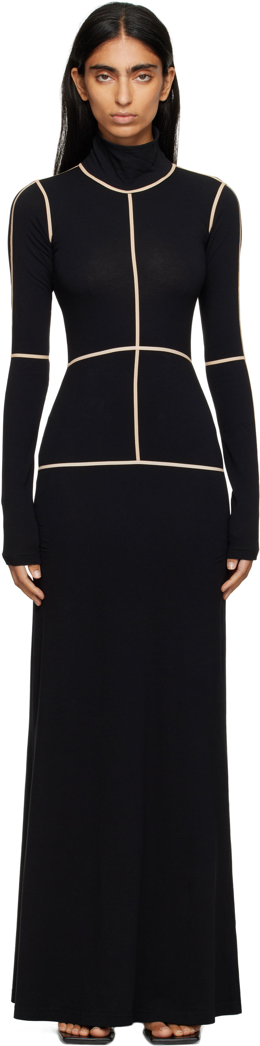 Klä Maison Margiela MM6 Maison Margiela Taped Seam Maxi Dress Svart | S52DG0028 M20125