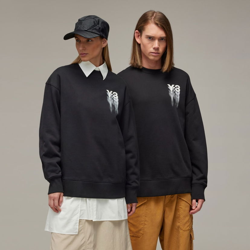 Sweatshirt Y-3 Graphic Crew Sweat Svart | IZ3171
