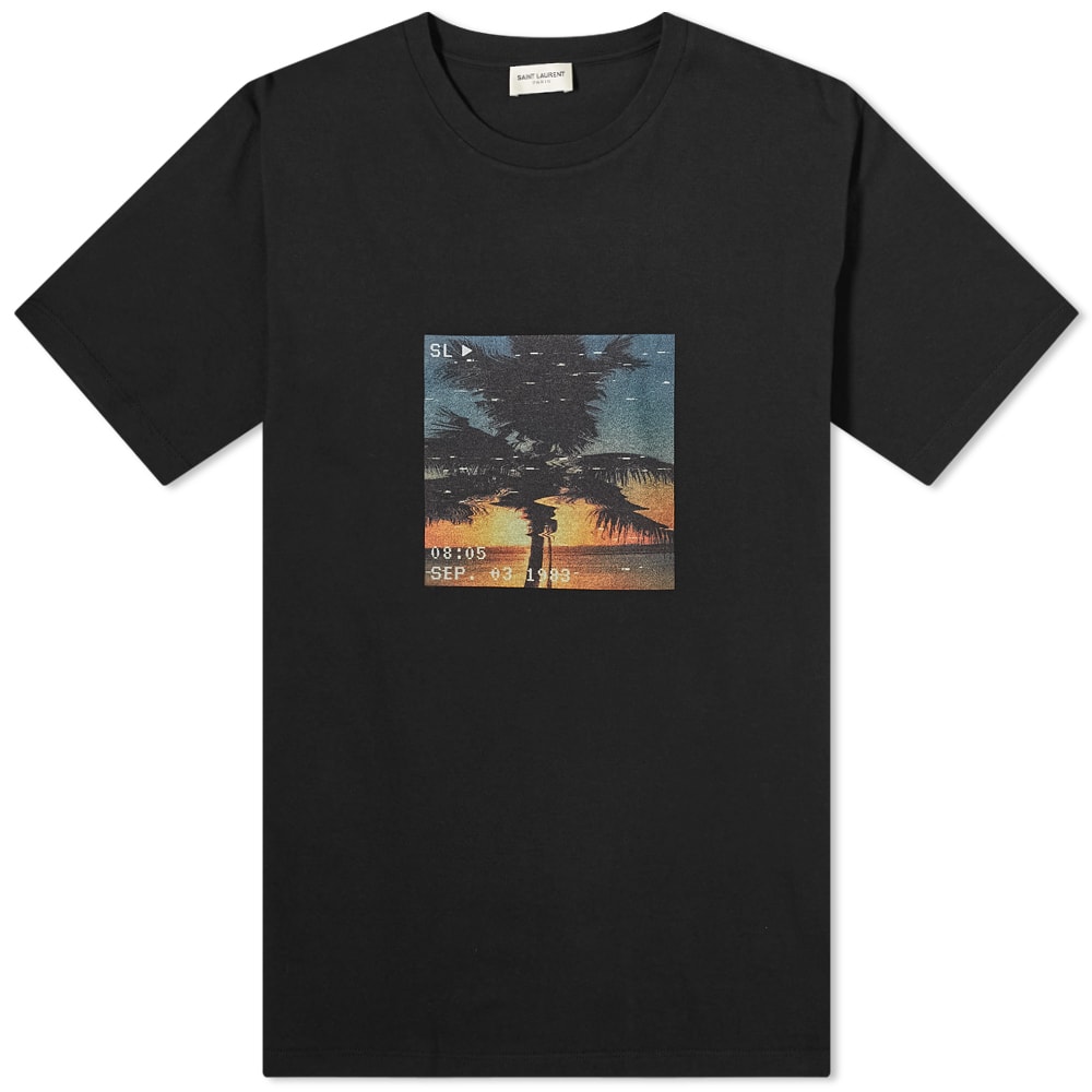 T-shirt Saint Laurent Palm Photo Print Tee Svart | 652565-Y36AD-1068, 0