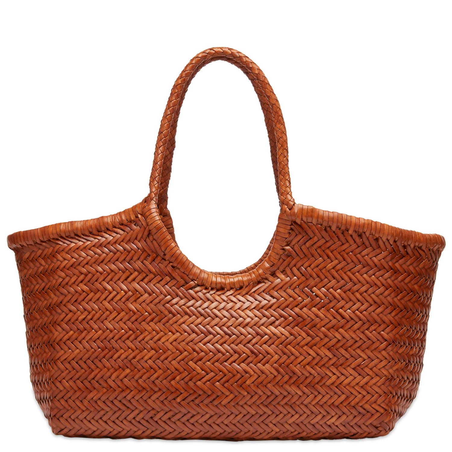 Tygpåse Dragon Diffusion Tan Leather Woven Basket Bag Brun | 8822-TAN, 0