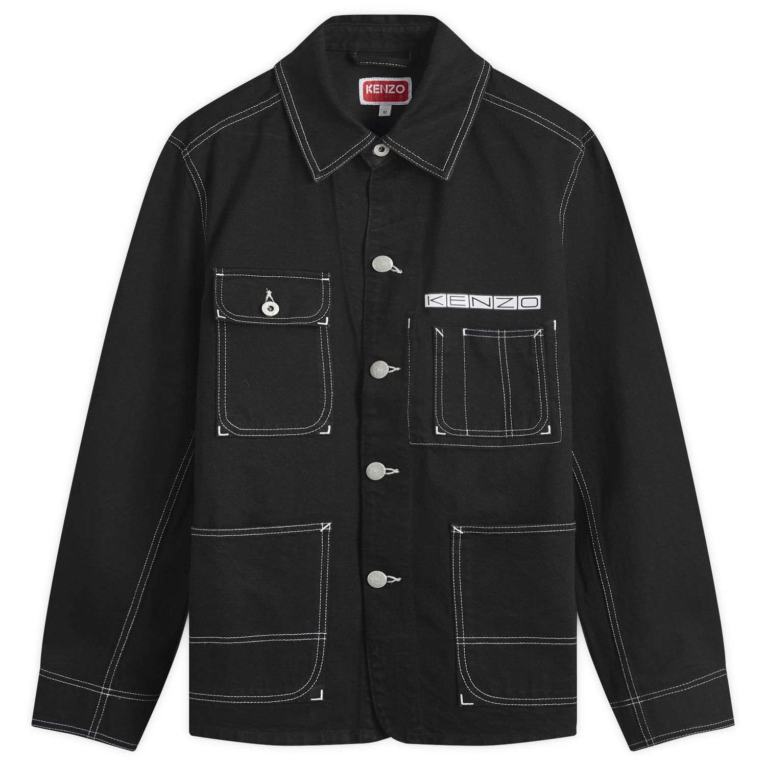 Jacka KENZO Men's Business Denim Jacket in Black, Size Small | END. Clothing Svart | FE65DV1126C1-BM, 0