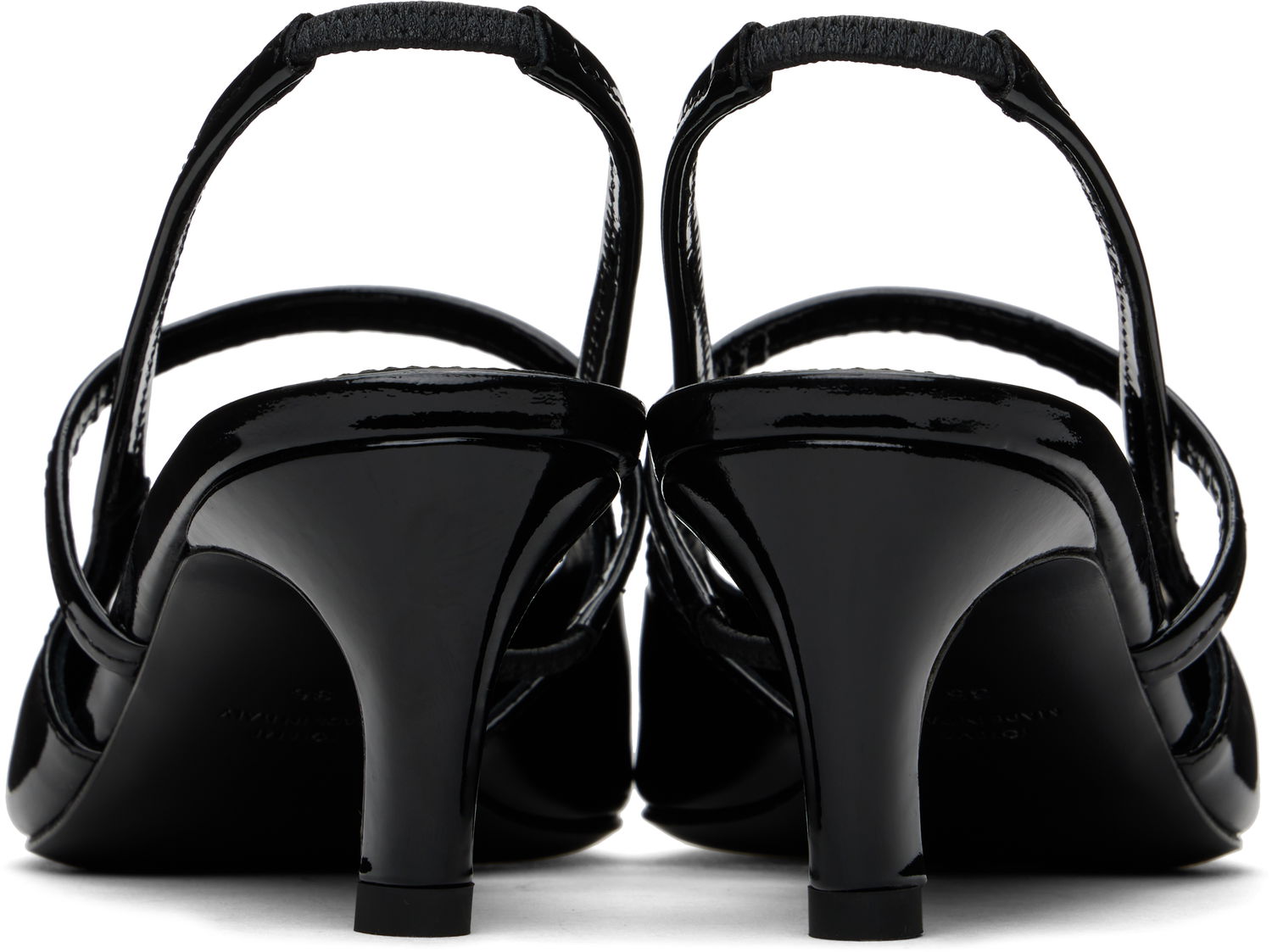 Sneakers och skor TOTEME Sharp Patent Slingback Heels Svart | 251-WAS821-LE0091, 1