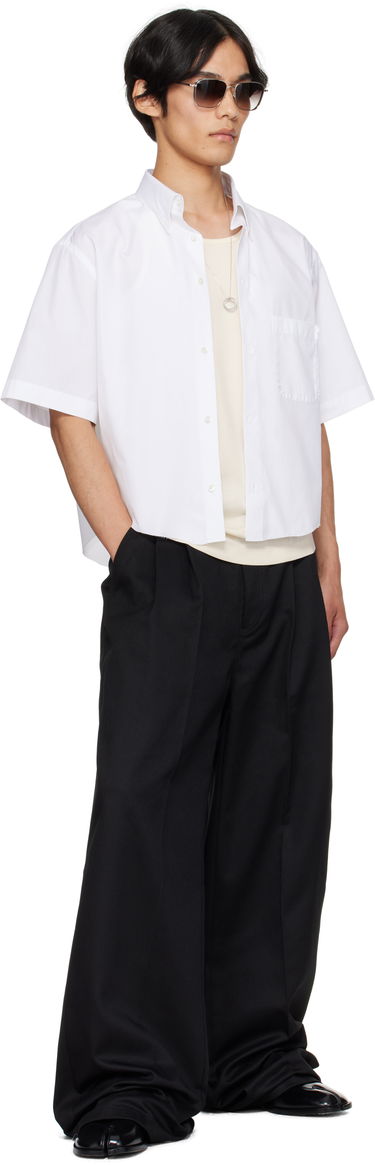 Skjorta Maison Margiela Maison Margiela Cropped Button-Up Shirt Vit | S50DR0012 S43001, 3