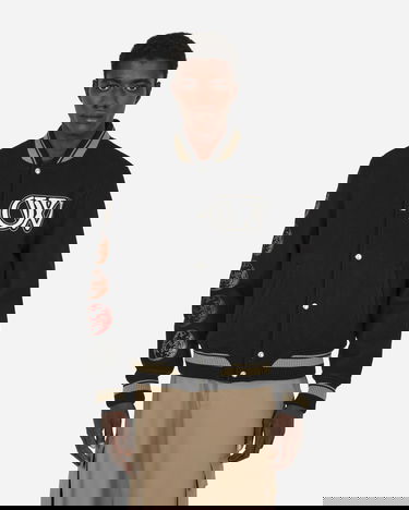 Bomberjacka Off-White Cryst Moon Phase Varsity Jacket Black Svart | OMEH053F23FAB002 1001, 0