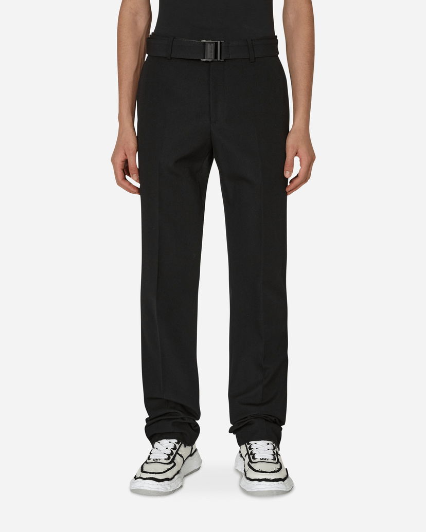 Byxor Off-White Buckle Dry Wool Slim Pants Svart | OMCA214F22FAB002 1000