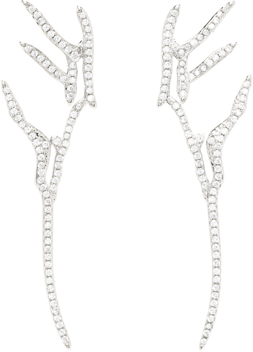 Örhängen Collina Strada Collina Strada Crystal Wing Earrings Vit | XX1096