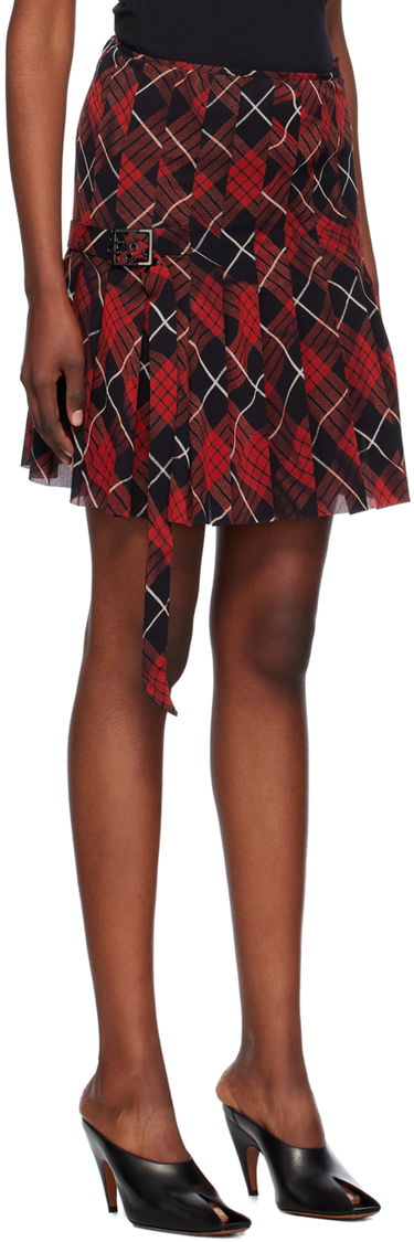 Kjol Jean Paul Gaultier Distorted Tartan Skirt Röd | 24/31-F-JU105-T568-300001, 1
