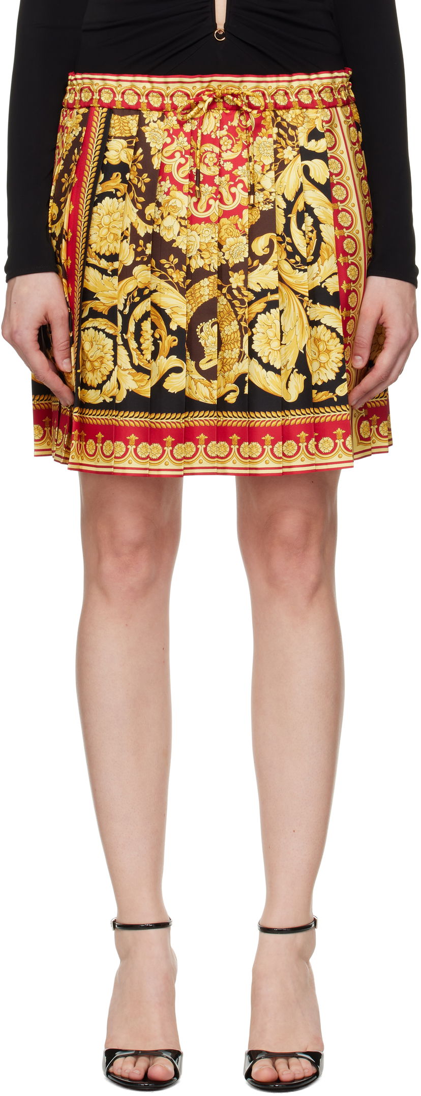 Kjol Versace Versace Barocco 92 Foulard Silk Miniskirt Flerfärgad | 1020295_1A15215