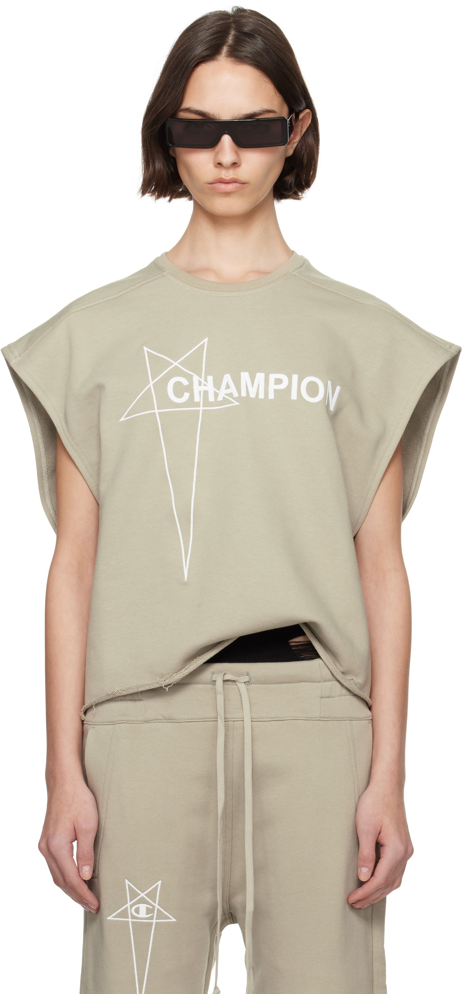 Linne Rick Owens Rick Owens Champion Edition Micro Tatlin Tank Top Beige | CW01E1666 CHFE, 0