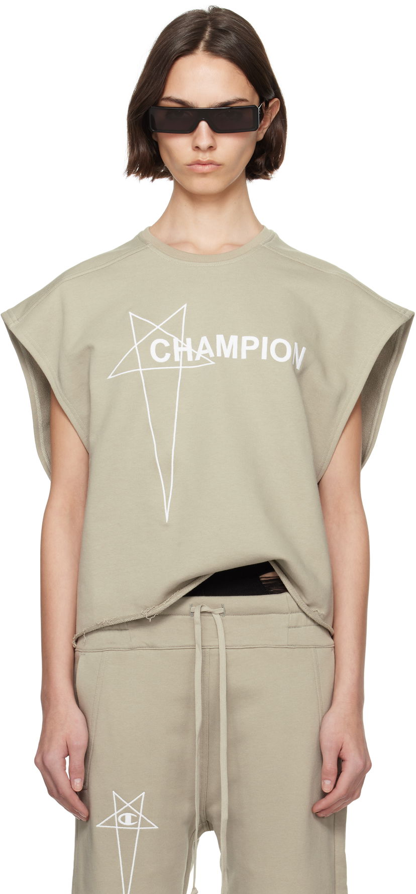 Linne Rick Owens Rick Owens Champion Edition Micro Tatlin Tank Top Beige | CW01E1666 CHFE