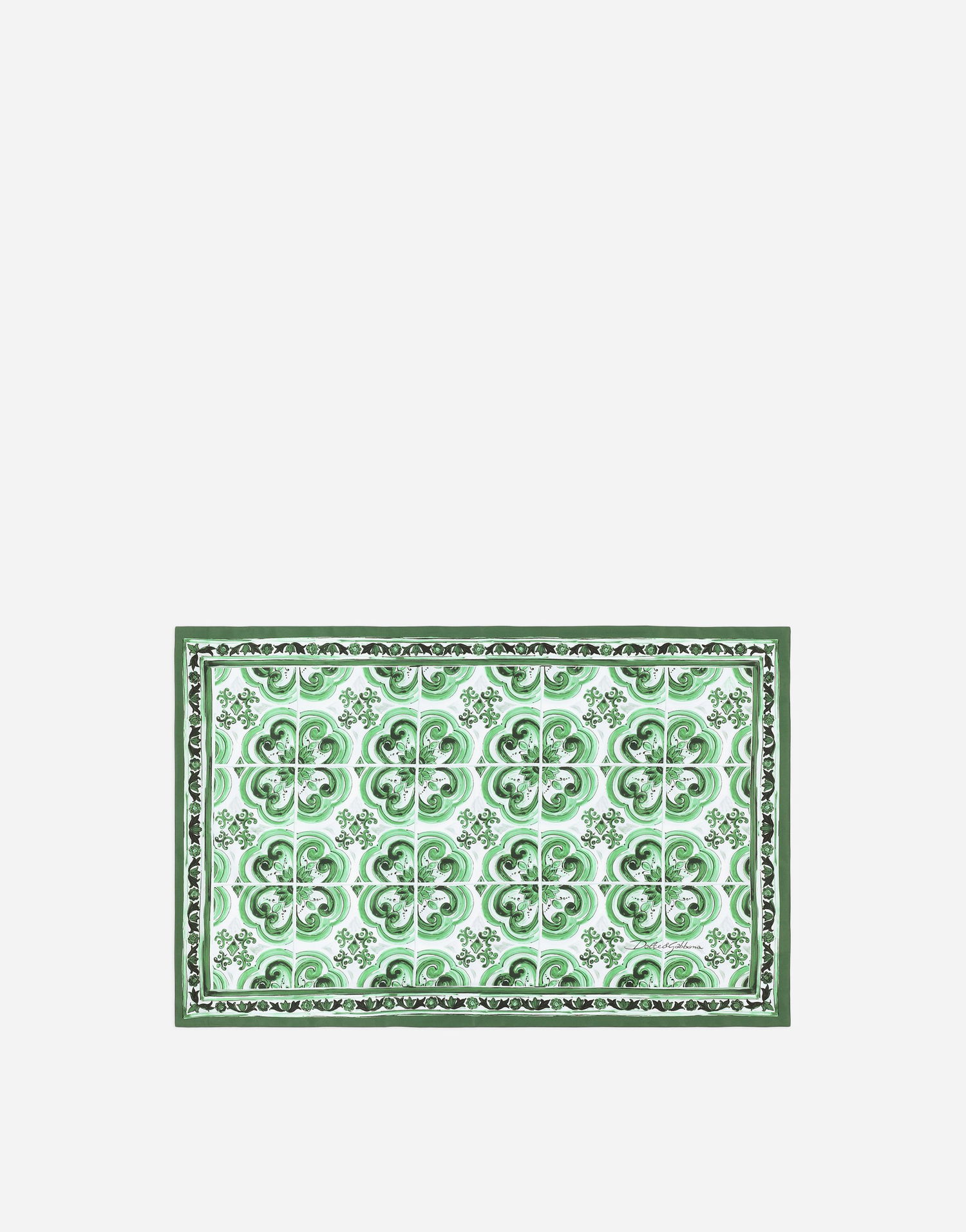 Tillbehör Dolce & Gabbana Dolce & Gabbana Set of 2 Cotton Sateen Pillowcases with Green Tile Print Grön | TCES02TCAKFUV009, 0