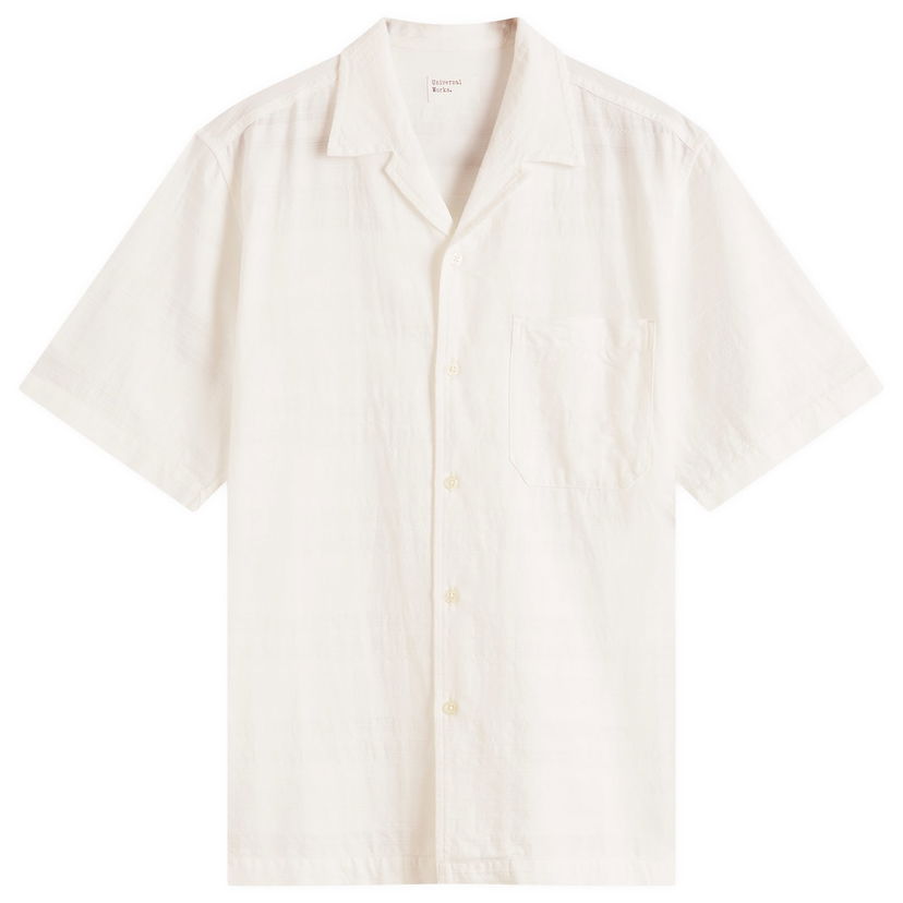 Skjorta Universal Works Universal Works Men's Self Stripe Minari Shirt, Size Large Vit | P32044-ECR