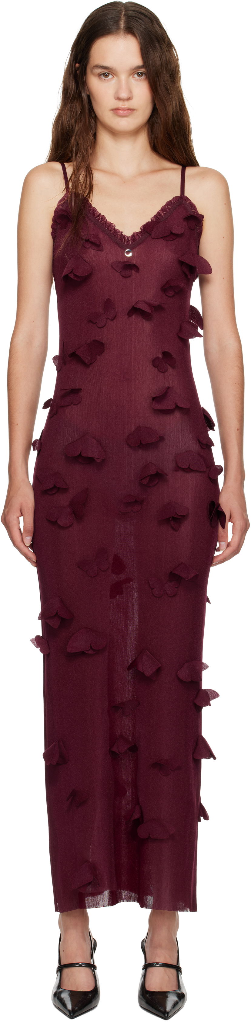 Klä Coperni Coperni Butterflies Techno Midi Dress Bourgogne | COPML166Y3015