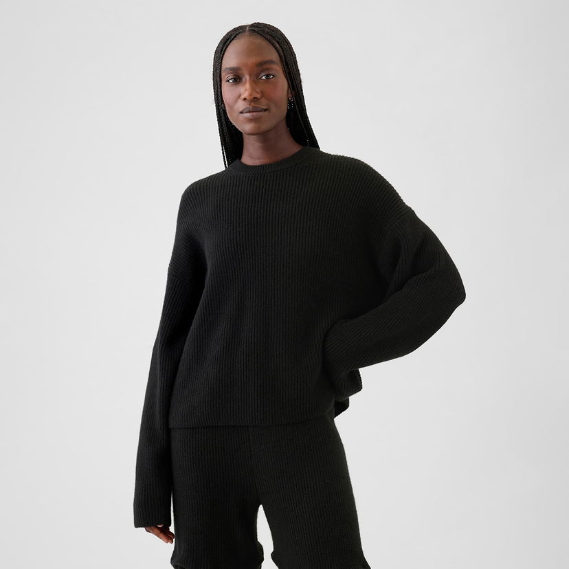 Sweater GAP Sweater Cashsoft Crew Pullover Black XS Svart | 483763-02