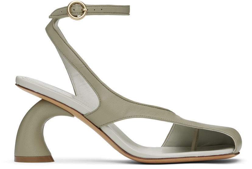 Tillbehör Dries Van Noten Dries Van Noten Asymmetrical Heeled Sandals Grön | WS251-1304-112