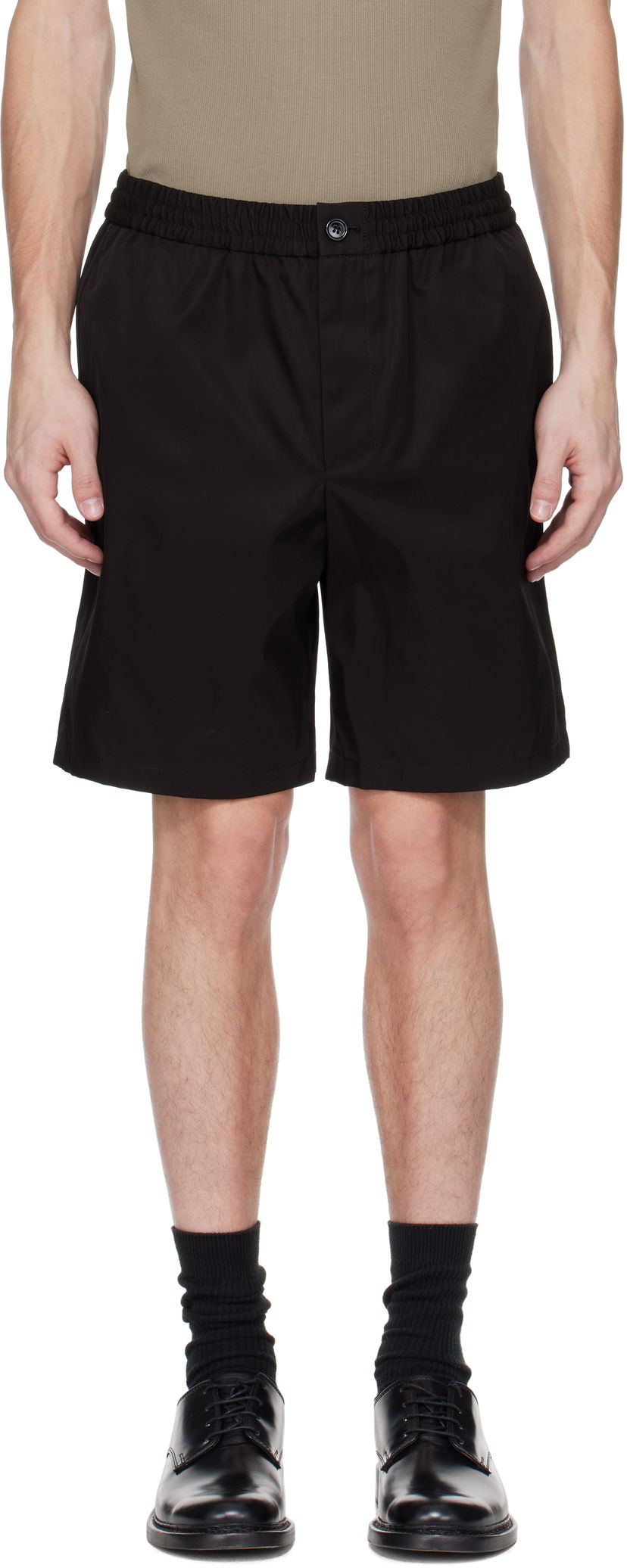 Shorts AMI AMI Paris Twill Shorts Svart | HSO304.PA0007