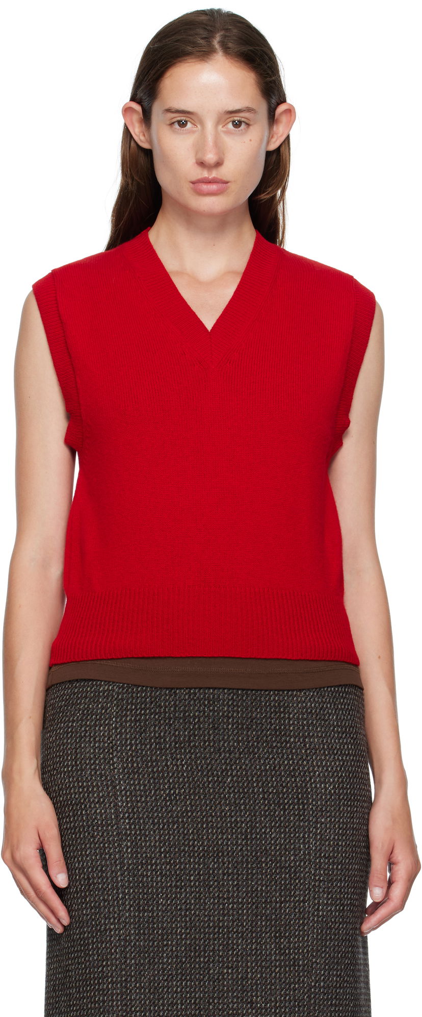 Väst &Daughter &Daughter Athea Knit Vest Röd | HKN03912