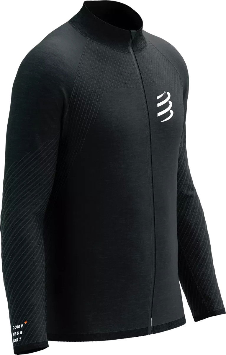 Sweatshirt Compressport Seamless Zip Sweatshirt Svart | aswu2199014