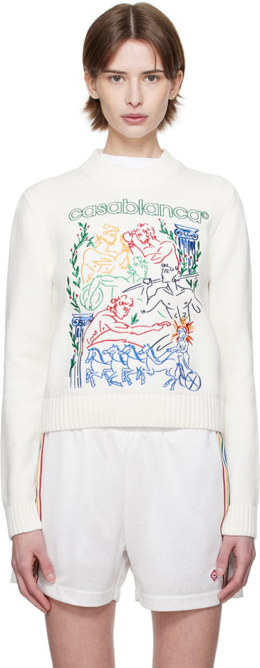 Sweater Casablanca Casablanca Embroidered Sweater Vit | WPS25-KW-860-01, 0