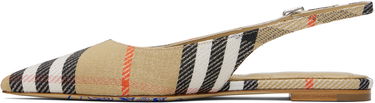 Tillbehör Burberry Burberry Birdie Check Slingback Flats Beige | 8106155, 2