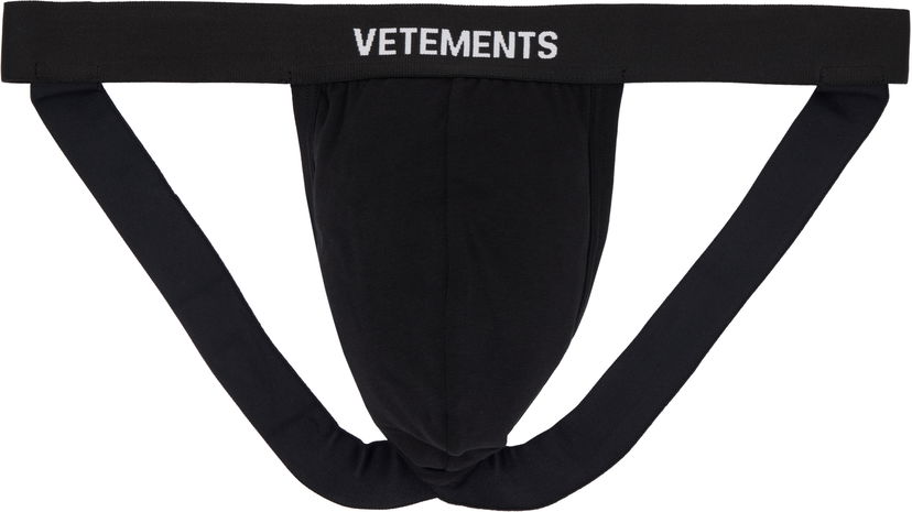 Trosor VETEMENTS Vetements Logo Jockstrap Svart | MH76UN200BB