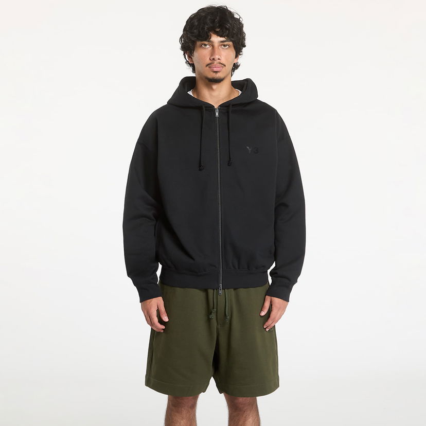 Sweatshirt Y-3 Brushed Terry Full Zip Hoodie UNISEX Black Svart | IW0073
